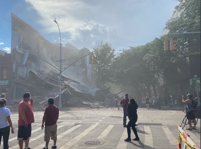 A photo of the building collapse at 348 Court Street on July 1st, 2020